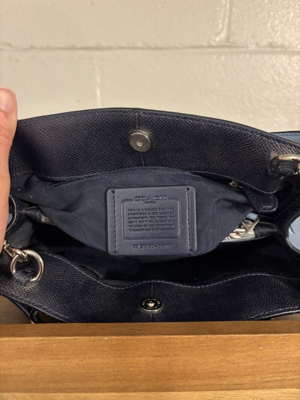 Coach Minetta Light Blue Navy Blue Floral 2 Way Leather Satchel Crossbody - Picture 11 of 11